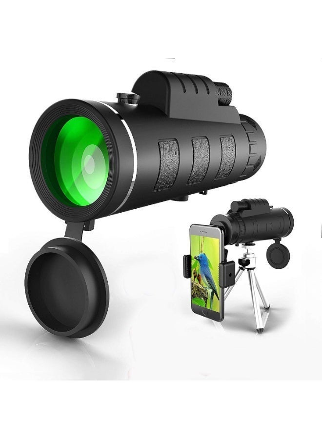 باندا منظار أحادي عالي التكبير 35×50 مقاوم للماء، مدمج وقوي مع تركيز بيد واحدة - أسود - Image 2